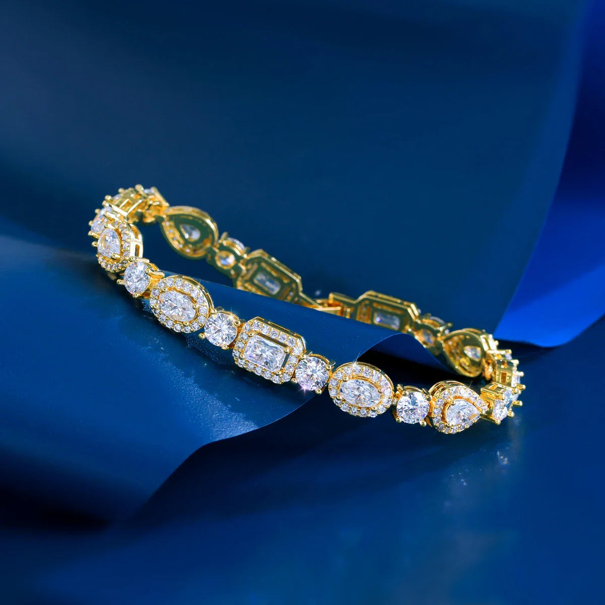 CWWZircons Luxury Geometric African Cubic Zirconia Bridal Wedding Engagement Bracelet for Women Silver Color Party Jewelry S0173