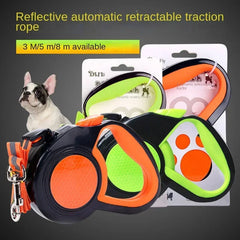 Reflective Nylon Dog Leash with Automatic Retractable Function for Pet Walks Dog