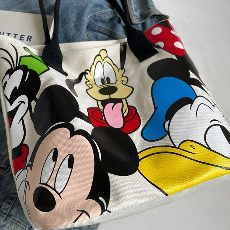 Disney Donald Duck Large Capacity Women's Shoulder Bag Stitch Canvas Bag Women