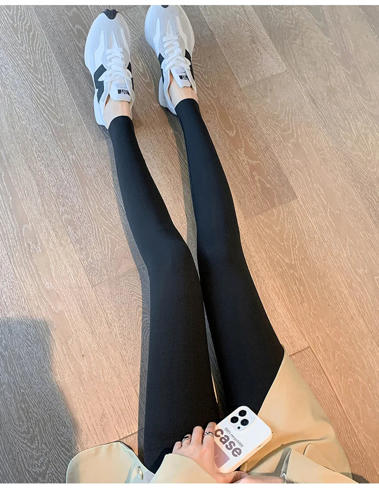 Fall Winter Brushed Shark Leggings Pants Women Seamless Feeling