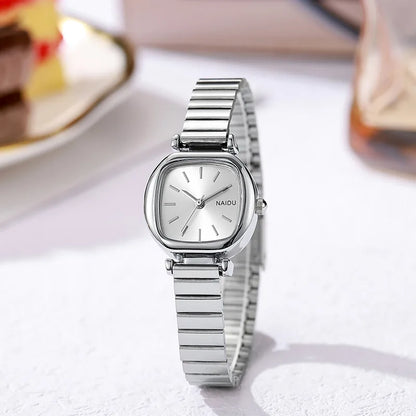 Brand Small Square Ladies Watches Adjustable Stainless Steel Strap Quartz Wristwatches for Women Fashion Luxury Gift Clock