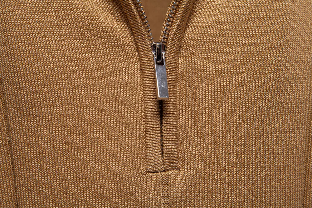 AIOPESON Men's Solid Color Sport Zipper Polo Shirt Athletic Social Polo Shirts for Men Office Slim Fit Polo