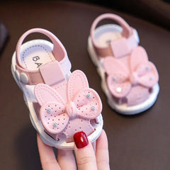 Princess Kids Summer Shoes Cute Bow Soft Breathable PVC Baby Girls Sandals