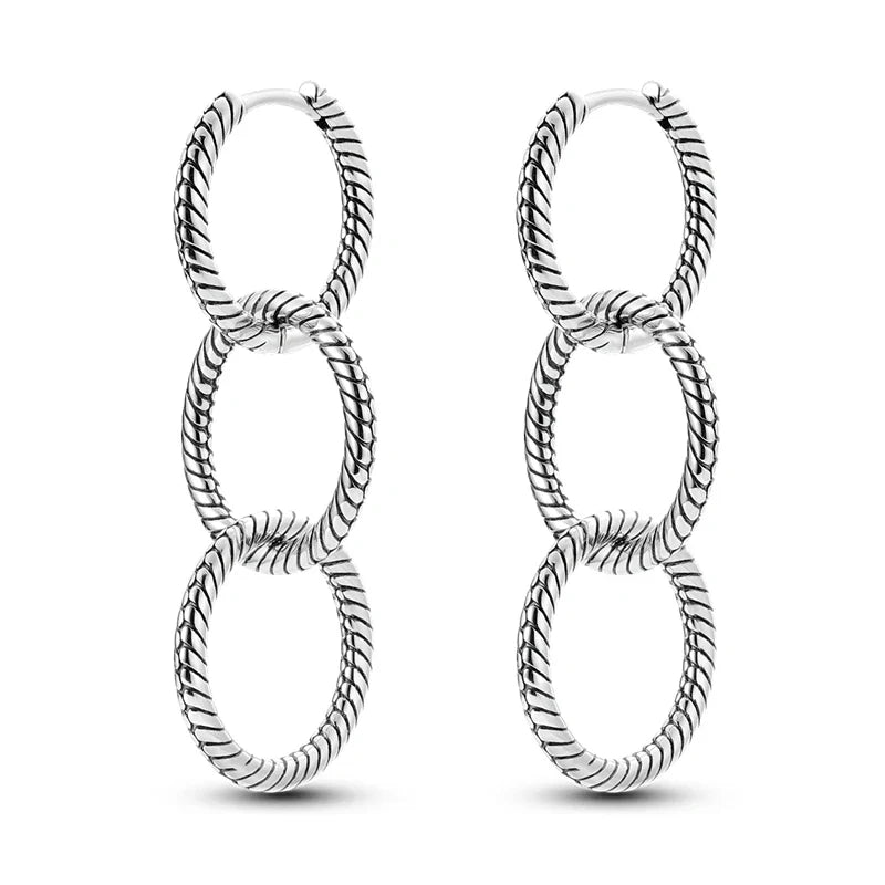 PANPOKI 925 Sterling Silver Multi Layer Starry Tassel Drop Earrings Women Earrings Charm Trend Versatile Party Jewelry Gifts