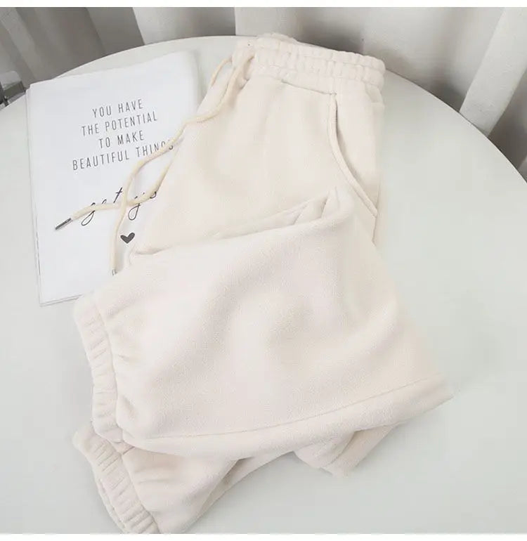 Harem Pants Women Unisex Loose Wide Leg Sweatpants High Waist Drawstring