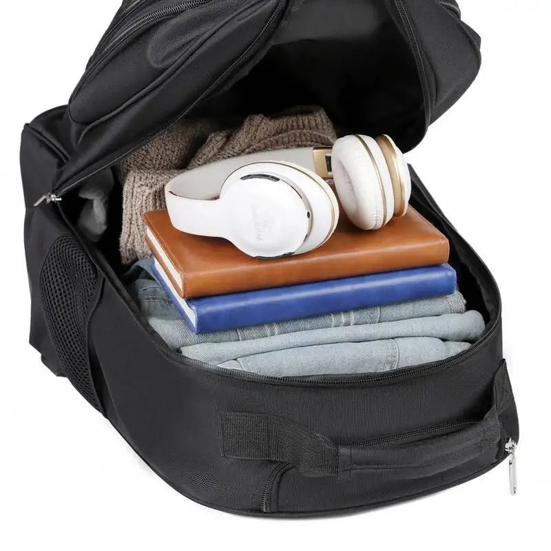 Large Capacity Travel Backpack With Wheels Hidden Pull Rod Waterproof Carry On Luggage Weekend Travel Bag For Men Business Trip