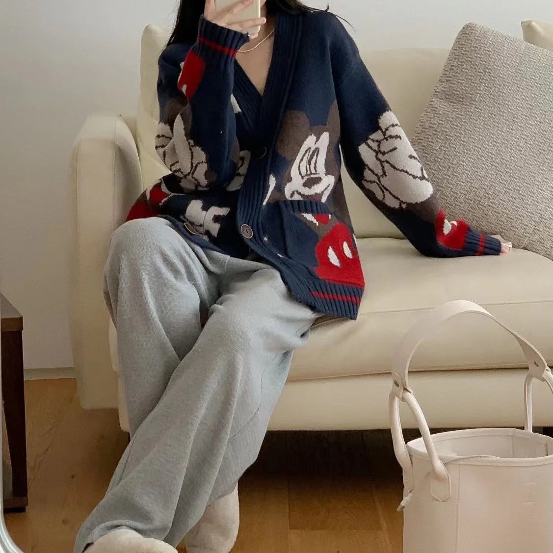 Cardigan Donald Cartoon Sweaters for Women Coat