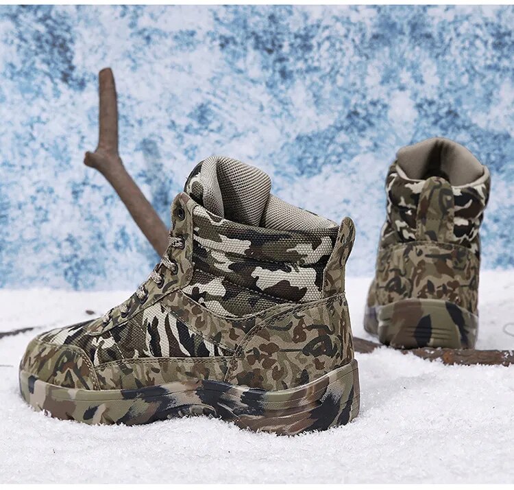 Winter Camouflage Snow Boots Men Thickening Cold Proof Warm and Plush