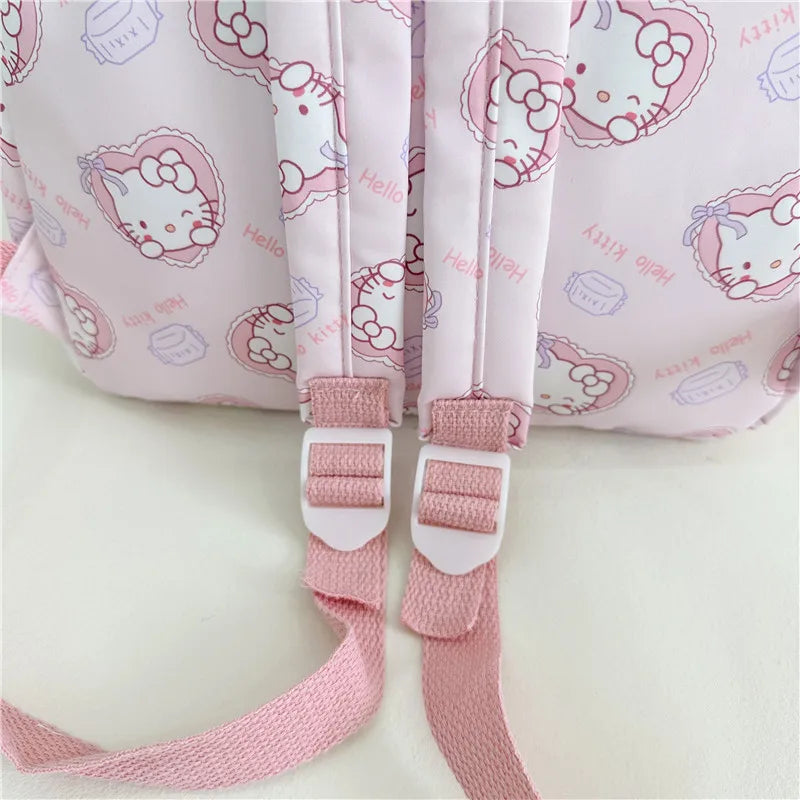 Anime Cartoon Kuromi Melody Cinnamoroll Backpack Boys Girls Cartoon Hello Kitty Kawaii Canvas Fashion Children's Schoolbag