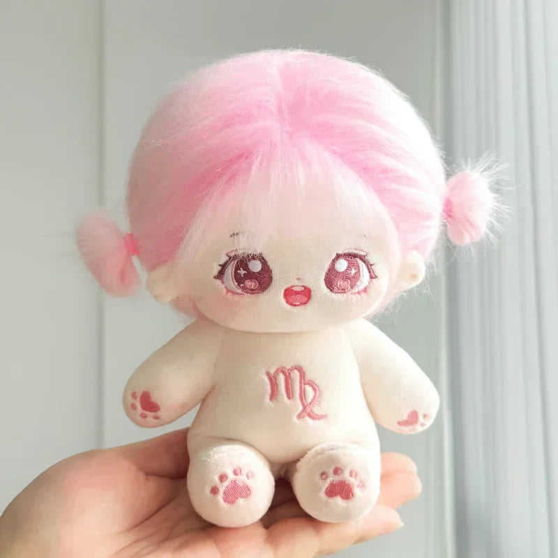 20cm Kawaii Plush Cotton Doll Cute Lovely Naked Stuffed Toy DIY Zodiac Idol Dolls Girls Kids Girlfriends Collection Gift