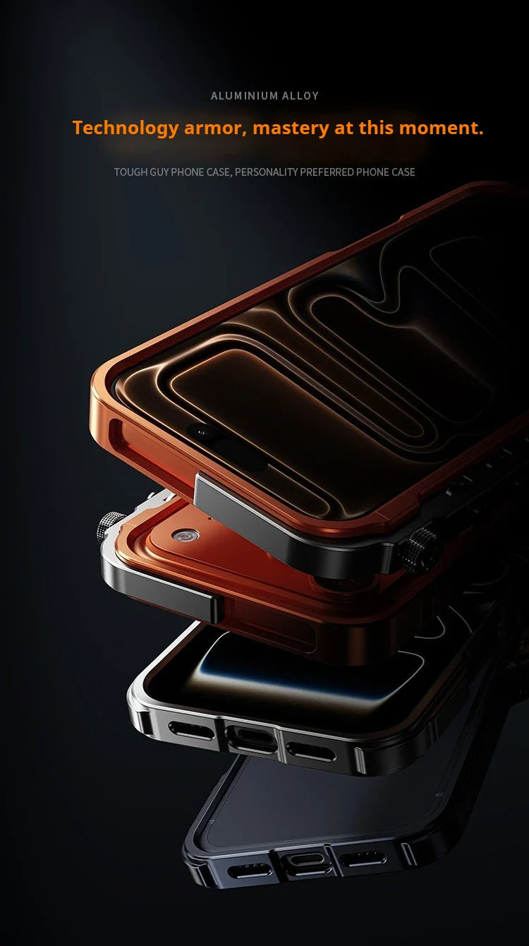 Metal Aluminum Alloy Frame Case For iPhone 17 Air 16 15 14 13 Pro Max Plus Cyberpunk Punk Heat Dissipation Shockproof Bumper