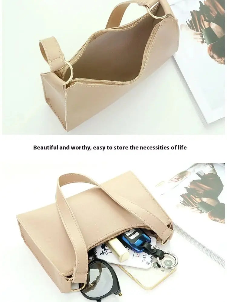 Elegant White Shoulder Bag Handbags for Women Small Leather Purse