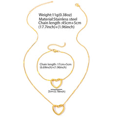 Stainless Steel Jewelry Set Novelty Twisted Heart Light Luxury High-end Sense Jewelry