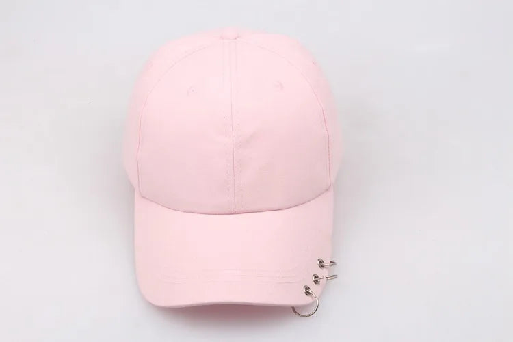 COKK Hip Hop Women's Baseball Cap With Ring Circle Snapback Hats For Men Women Unisex Dad Hat Adjustable Kpop Korean Style Gorra
