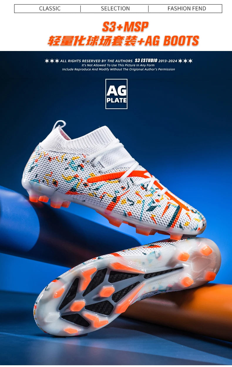 Mens Football Field Boots Ultralight Turf Indoor Society Training Soccer Shoes Cleats