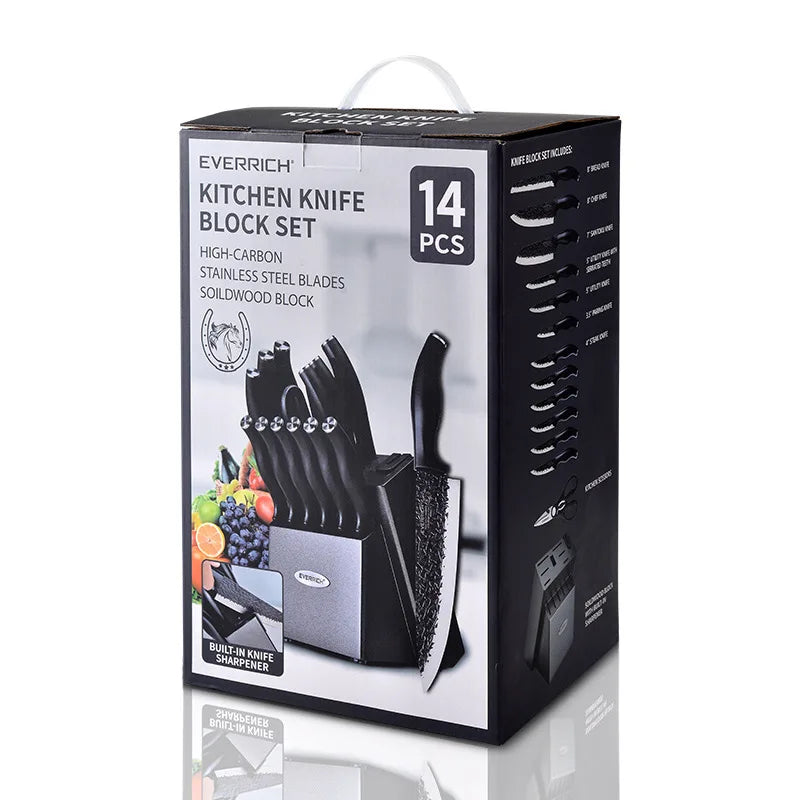 Hammer Pattern Kitchen Knives Set Stainless Steel Chef Knife Non-stick Slicing Sharp