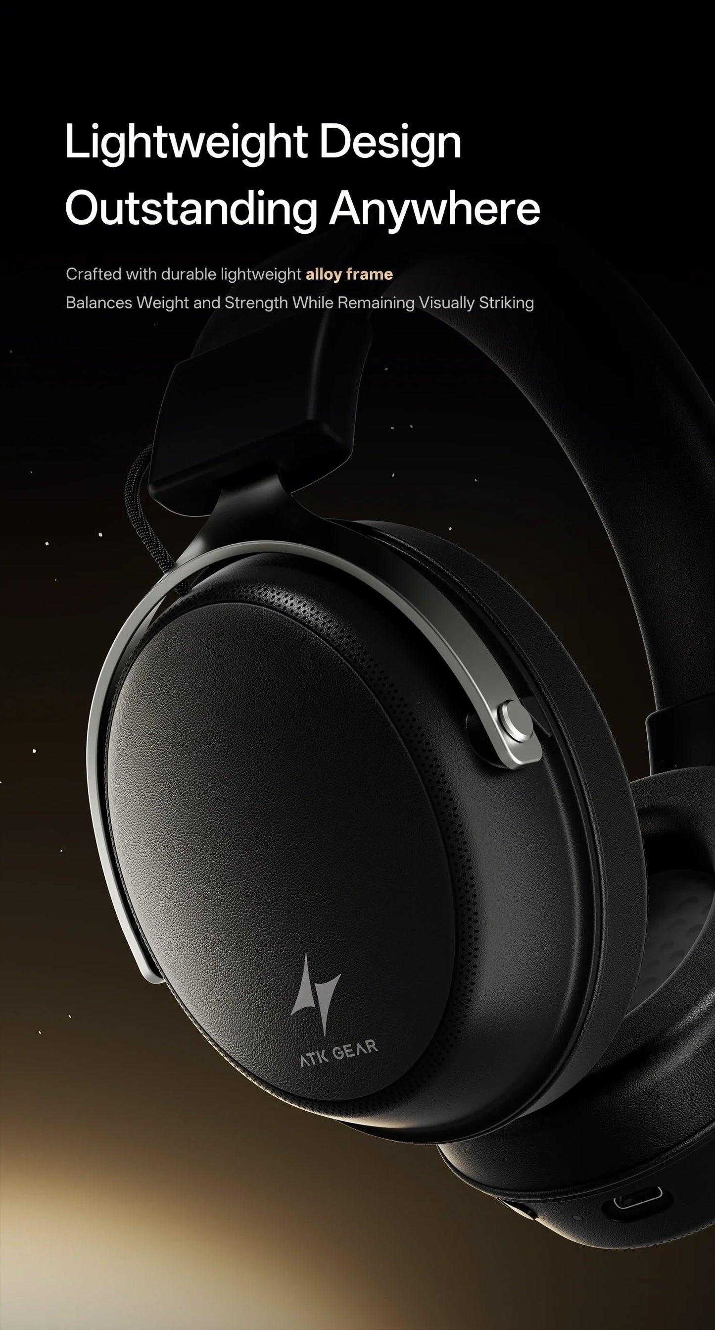 ATK M1 Game Headset Three Mode Wireless Headworn PS5  PC Gaming Headset Microphone Virtual 7.1 Surround Noise Reduction Headset