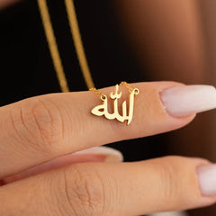 Personalized Letter Love God Patience in Arabic Necklaces Women Islamic Jewelry