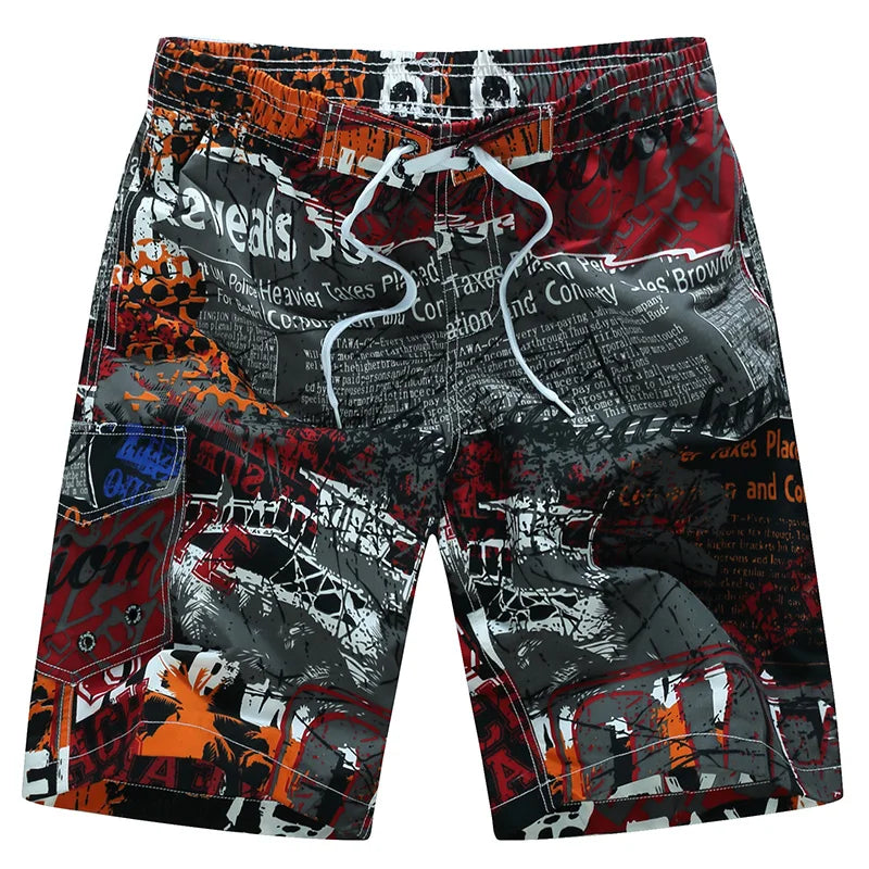 Summer Men's Beach Shorts Printing Casual Loose Hawaii Quick Dry Board Shorts Bermuda Surf Board Shorts Mens Short Pants