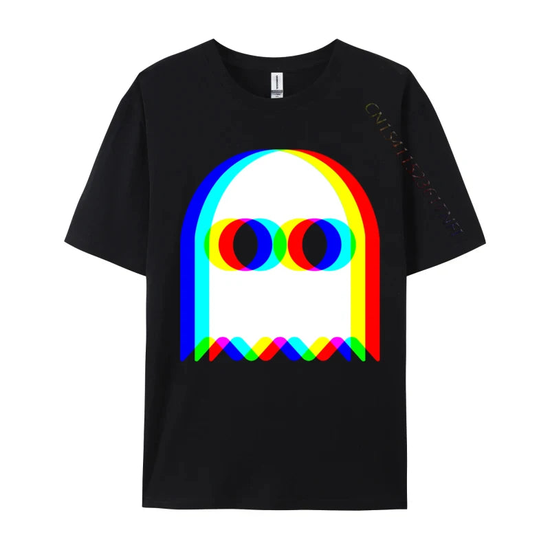 Funny Ghost Trippy Vaporwave Halloween Techno Rave EDM Music New Coming Normal Cool T Shirt Cotton Fabric Men Tops & Tees