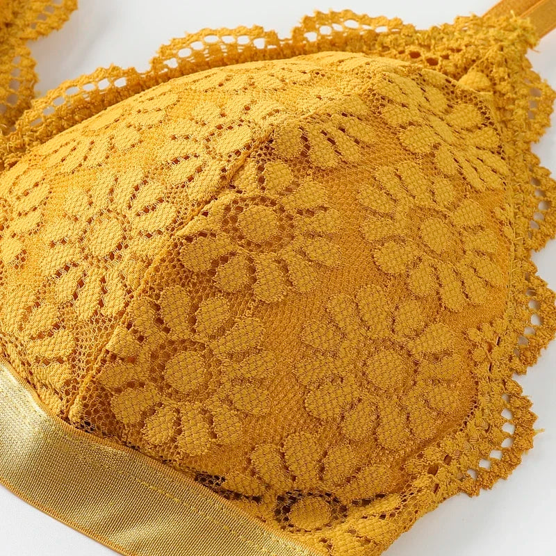 Beauty Back Women's Underwear Set Transparent Lace Push-up Lingerie Set