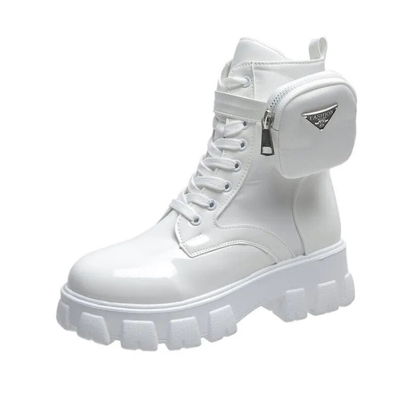 White Boots Winter Shoes Women Ankel Boots Goth Shoes Platform Boots