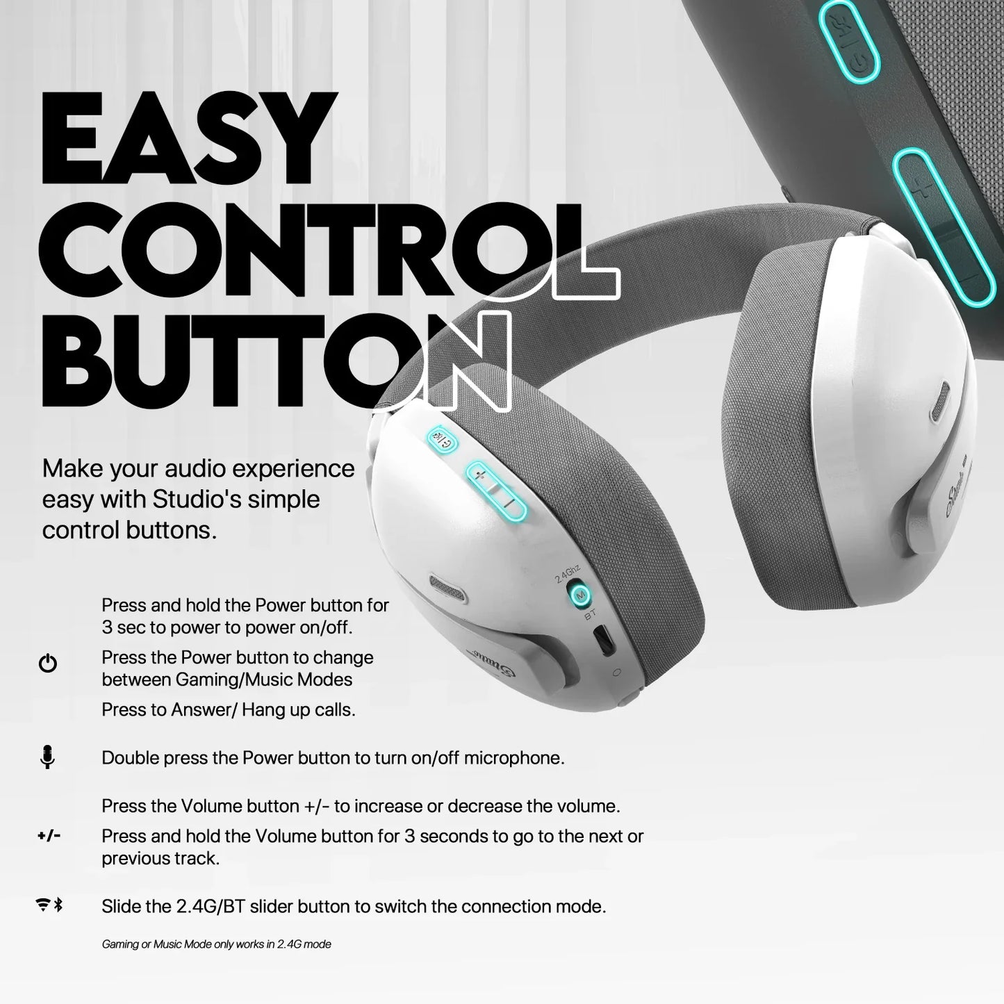 FANTECH WHG03P STUDIO PRO Gaming Headphones Wired& Wireless Bluetooth 7.1 Surround Headset With Noise Reduction Mic For PS5 XBOX