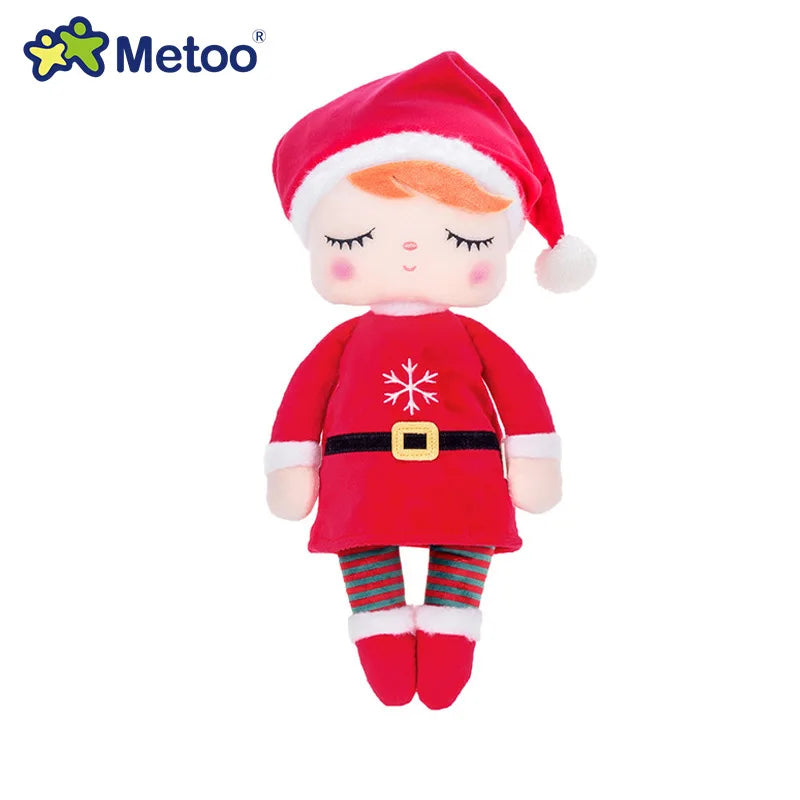 Metoo Angela Christmas Doll Soft Stuffed Winter Snow Elk Fashion Doll Collection Plush Toys Dolls for Girls Boys Xmas Gift