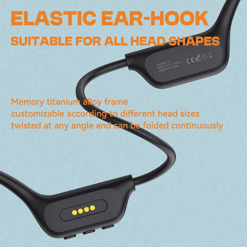 Hot IPX8 Waterproof Swimming Earphone Bluetooth 5.4 Bone Conduction Headphones With 32GB MP3 Player Wireless Headset LED Display