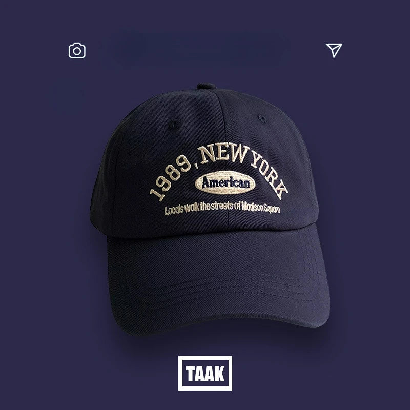 Retro Nostalgia Embroidered Baseball Caps Spring Autumn Women Men Leisure Peaked