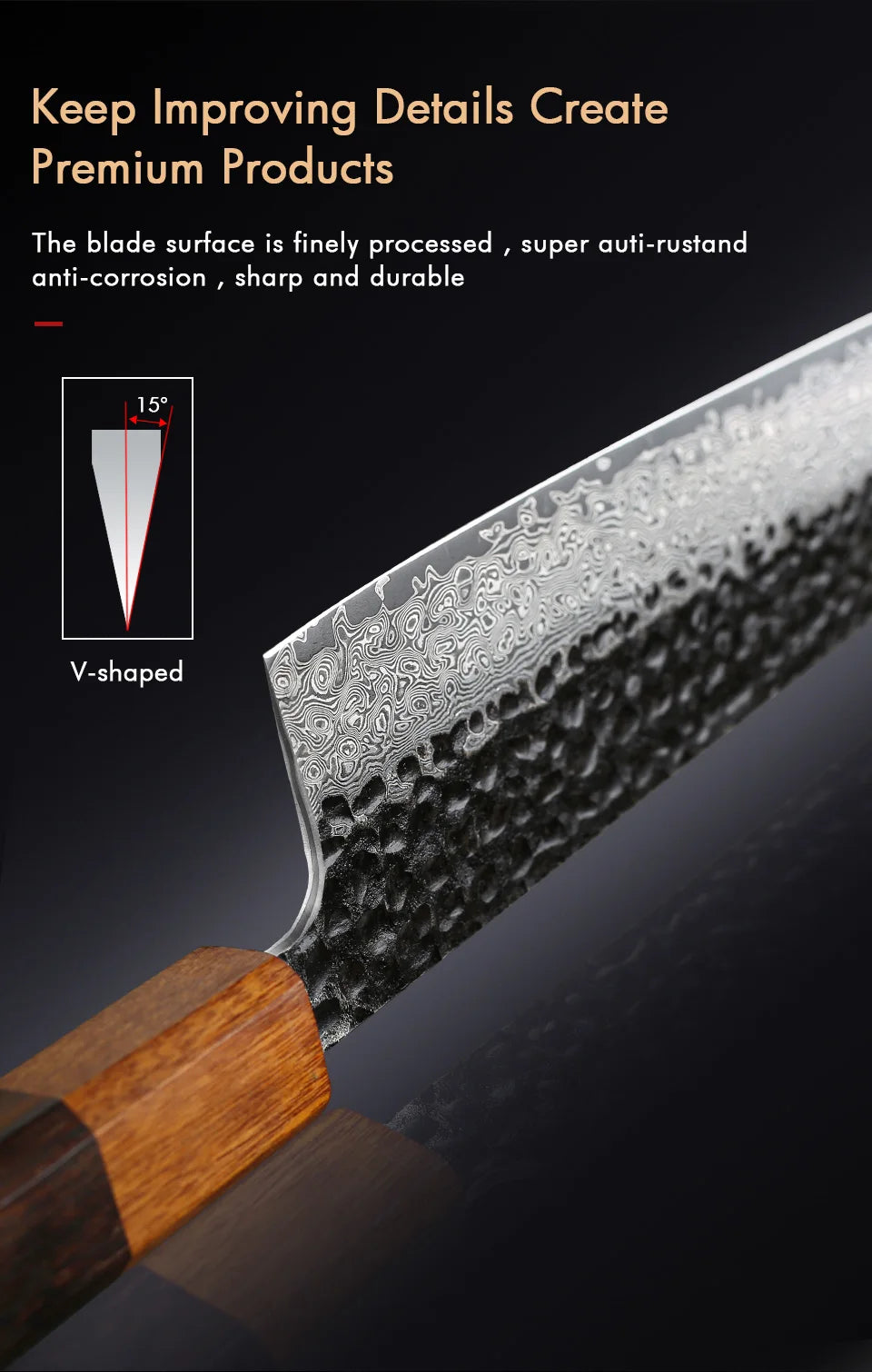 8.2" Japanese Kiritsuke Chef Knife Damascus Steel Sharp Meat Vegetable