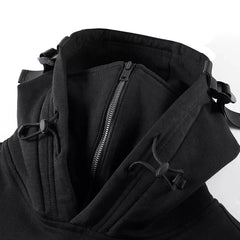 Streetwear Hoodies Harajuku Y2K Hip Hop Sweatshirts High Neck Mask Windproof