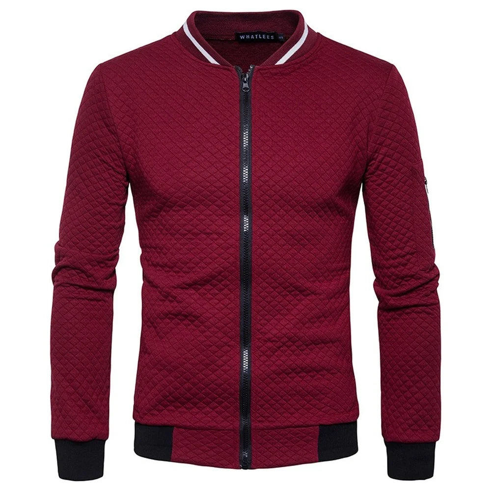 Plush Zip stand collar casual Jacket Men's Street Windbreaker Coat Men
