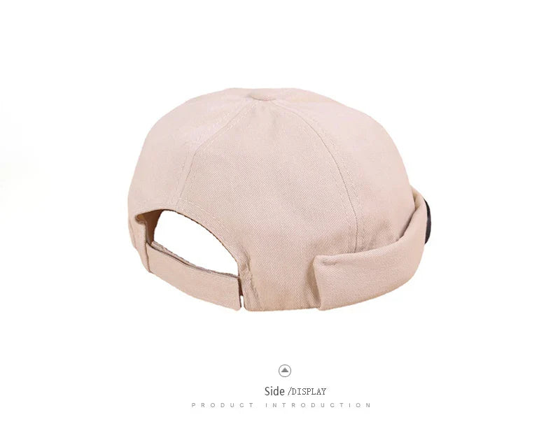 Bocca Embroidery Docker Cap Without Visor Shark Letter Brimless Caps Beanies Dome Adjustable Skullcap Solid Color Fashion Hat