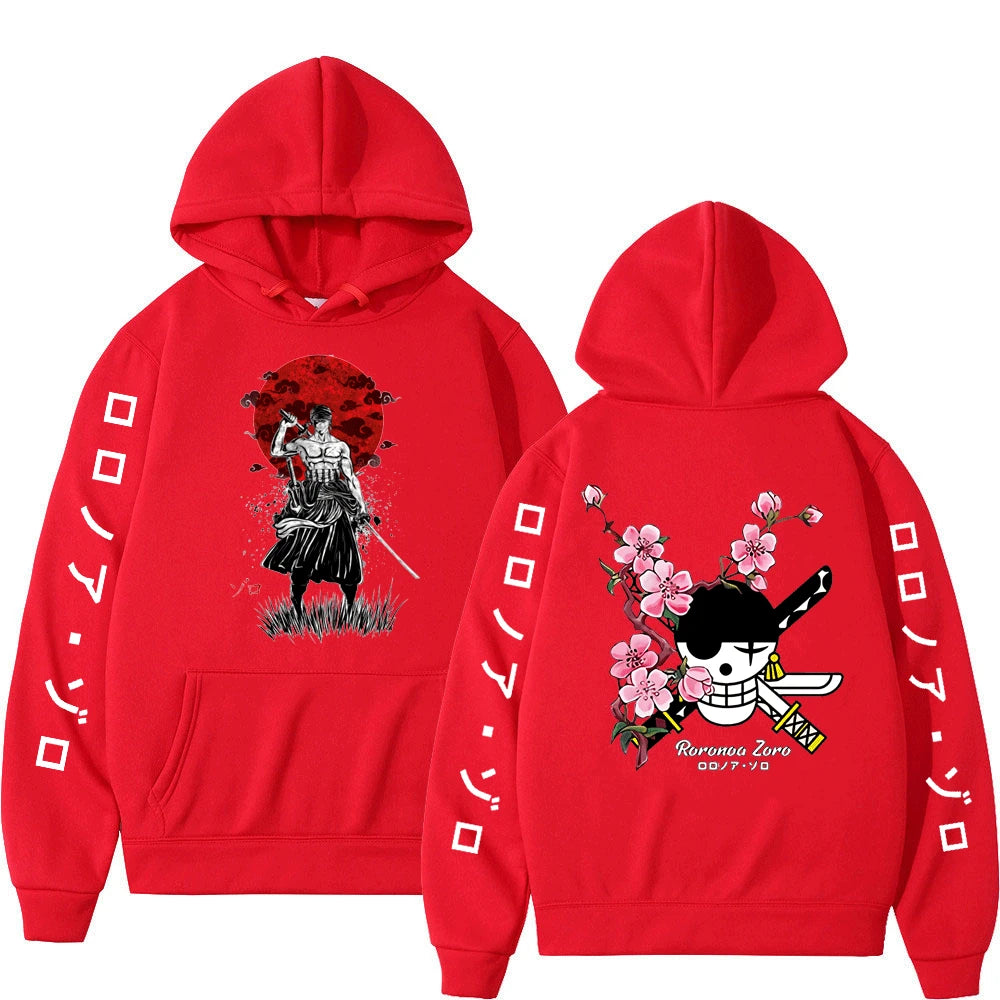 Japanese Anime One Piece Luffy Roronoa Zoro Sanji Harajuku Hoodies Men's Women