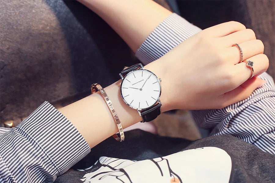 Hannah Martin Brand Japan Quartz Movement Women Fashion Watch Leather Strap Lady Wristwatches Waterproof Clock relogio feminino