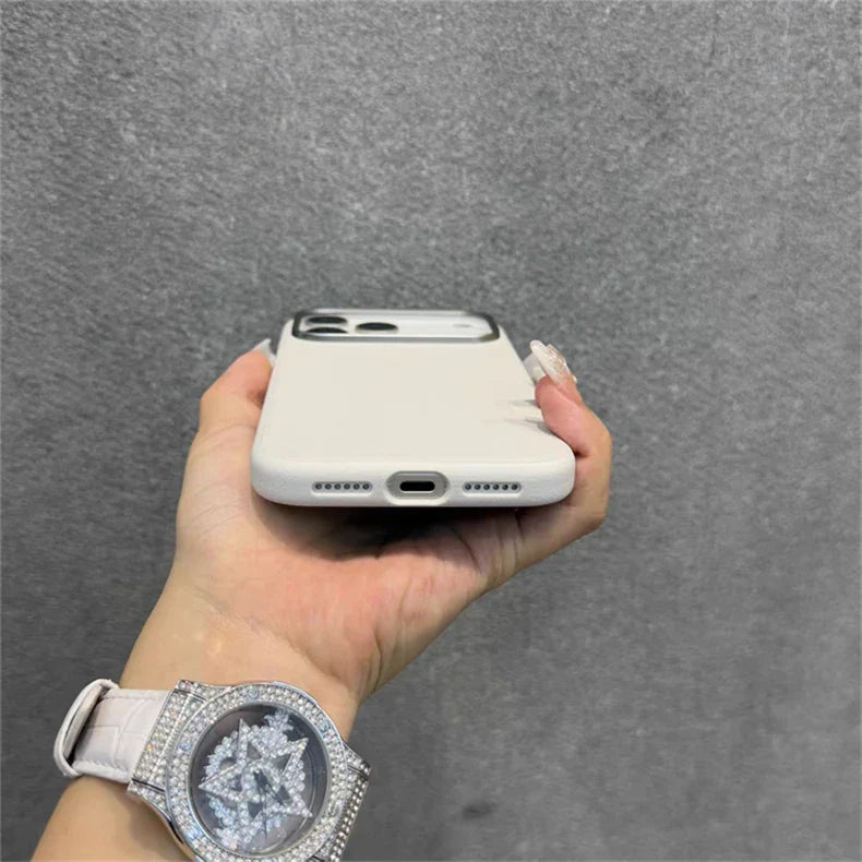 Magnetic Leather Case For iPhone 17 Pro Max 17 Ari MagSafe Silicone Border Protect Back Cover Shell With Ai Button Bumper