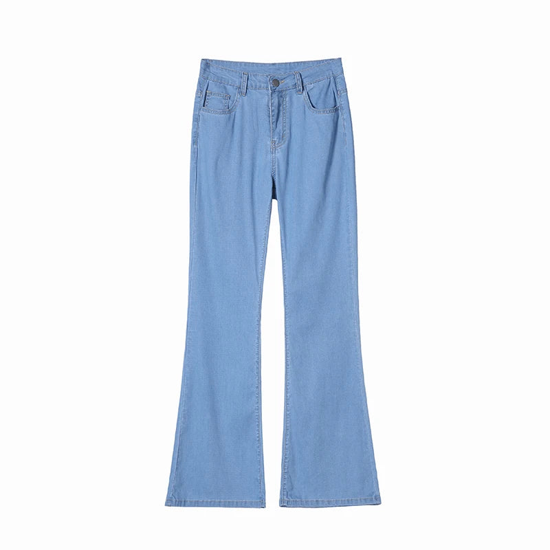 Flared Jeans Woman High Waist Slim Stretch Denim Women Tight Pant Korean