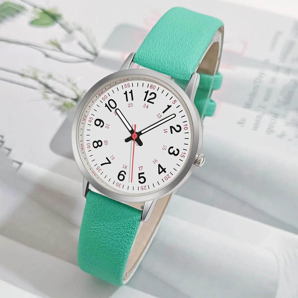 Fashion Women Watch Elegant Quartz Watches PU Leather Strap Wristwatch For Ladies Dress Clock Watches Back Light Reloj Mujer