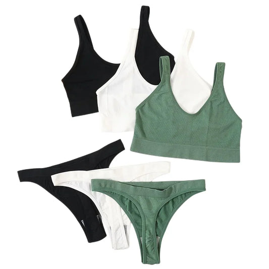 Women Bra Set Lingerie Female Seamless Underwear Bralette Tops Basic Stretchy