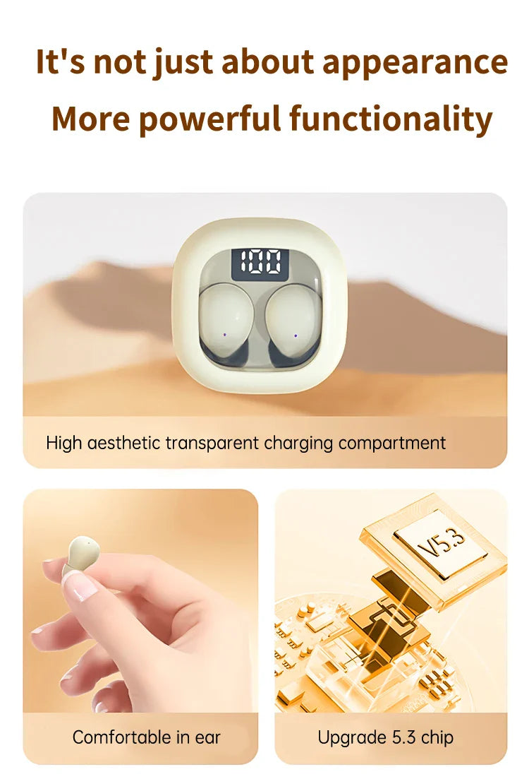 Mini Sleep Wireless Bluetooth Headphones TWS Headsets With Mic Stereo Sport In-ear EarphoneLong Standby HD Call Earbuds Game