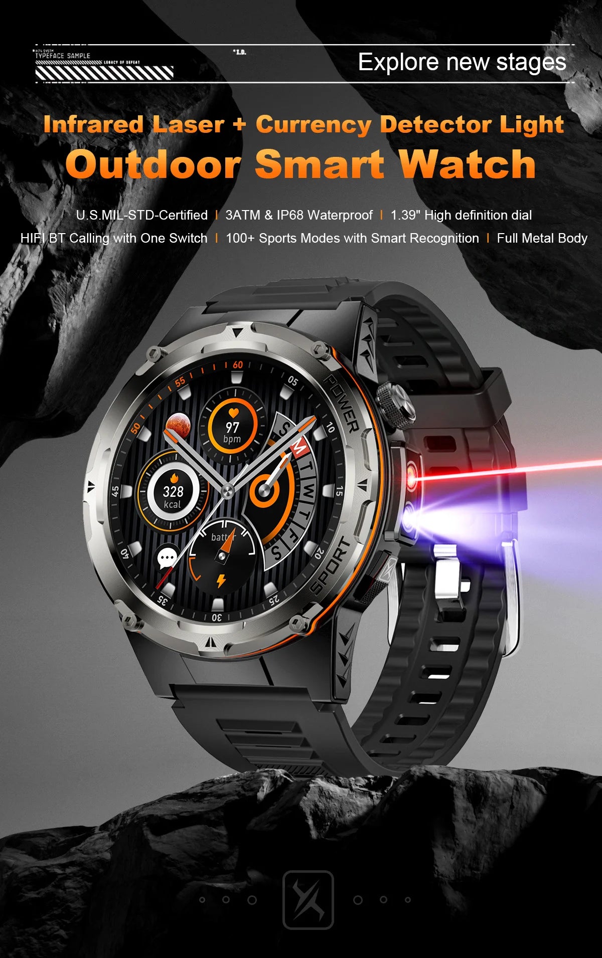 GPS Sports Waterproof Smart Watch Men