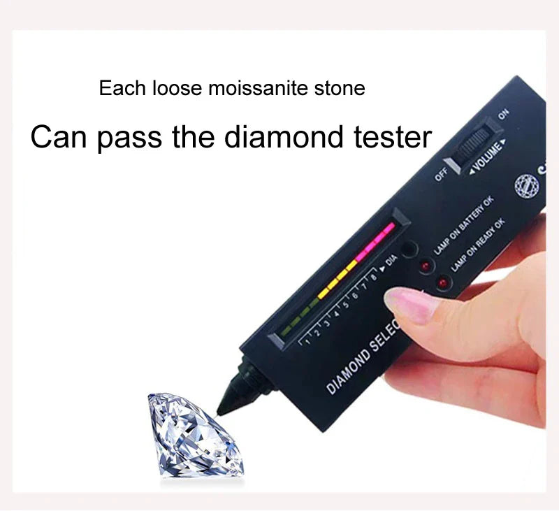 NEW 100% Real Moissanite Ring D VVS1 Pass Diamond Test Pen Adjustable Size S925 Sliver GRA Certificate Wedding Rings for Women