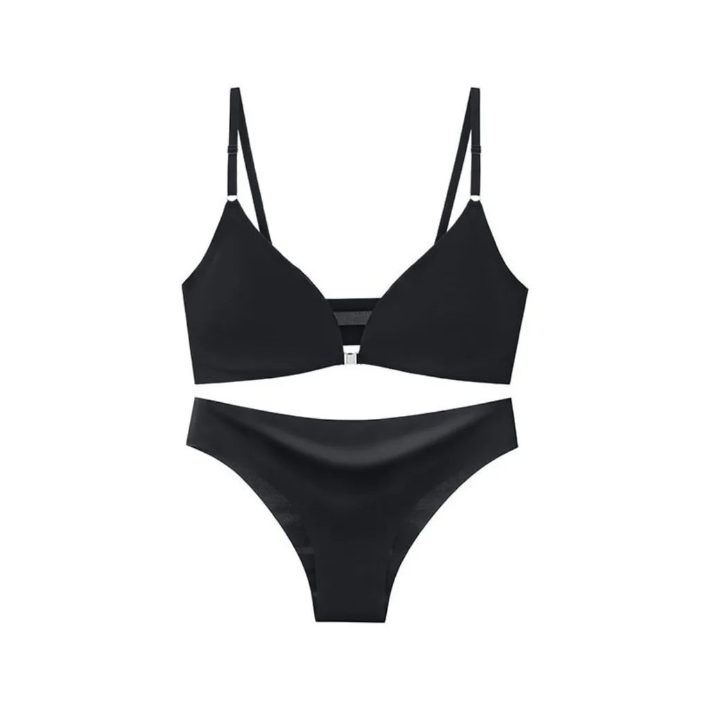 Ice Silk Seamless Bra and panty set, Beautiful Back Push-up Bra