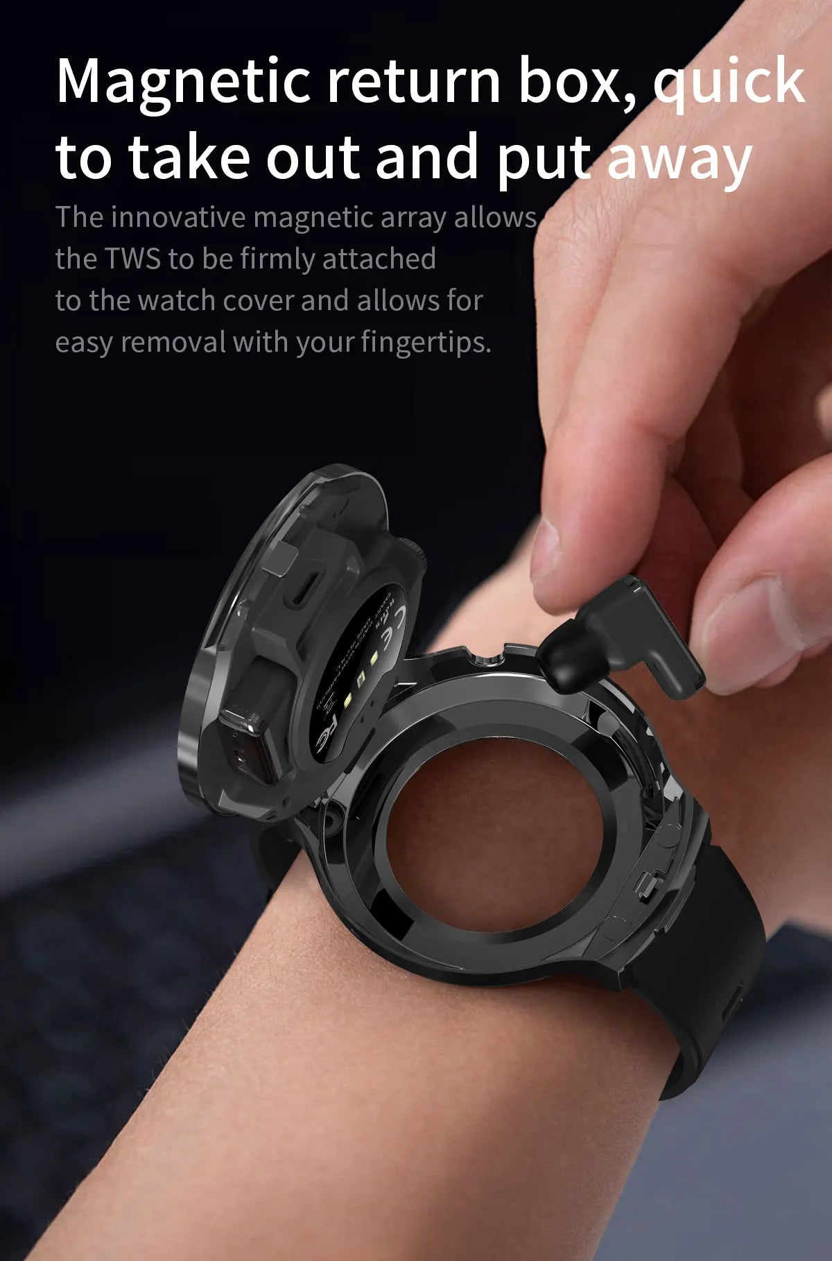 LIGE 2025 New TWS 2-In-1 Headset Smart Watch 1.85" Bluetooth Call Men Earphone Smartwatch Heart Rate Health Monitor Music Watch