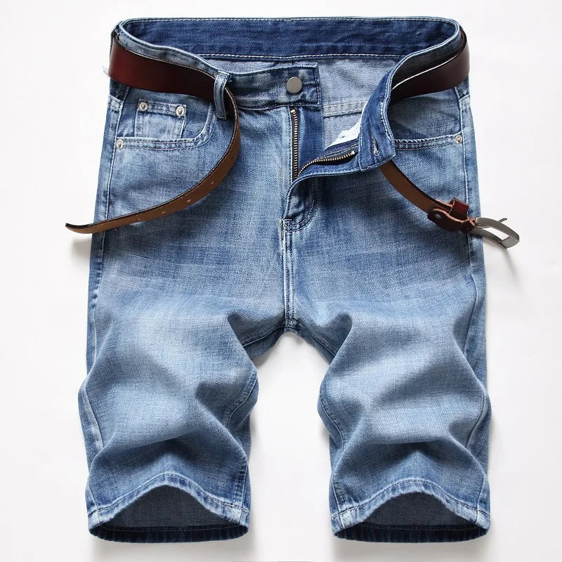 2024 New Men's Stretchy Short Jeans Fashion Casual Slim Fit High Quality Elastic Denim Shorts Male Brand Summer Clothes
