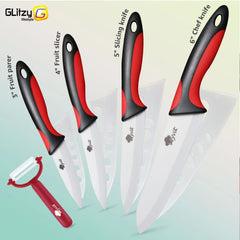 Ceramic Knife Set 3 4 5 6 inch Ultra Sharp Chef Knife Utility Fruit Slicing Vegetable