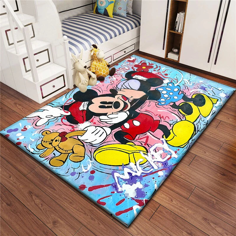 Mickey Mouse Carpet for Children,Living Room Bedroom Floor Mat Kitchen Mat Children