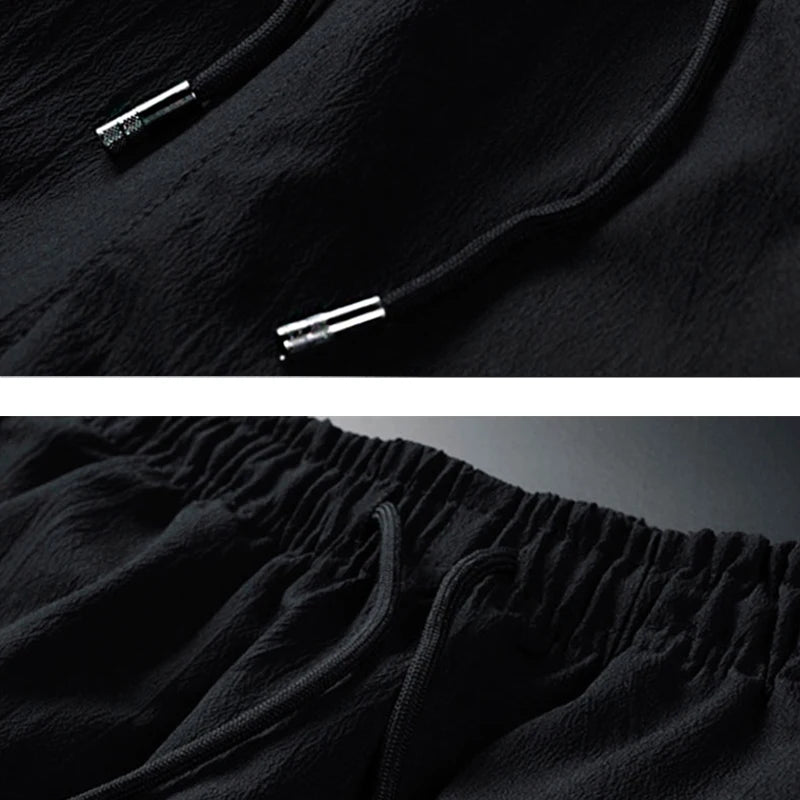 Men's Letter Print Drawstring Sweatpants Camouflage Texture Fabric Breathable Loose Fit
