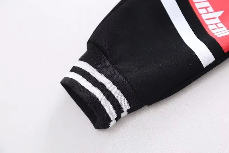 Children's Clothing Boys' Spring and Autumn Set New Style Cool and Handsome Children's Hoodie Motorcycle Suit Three piece Set